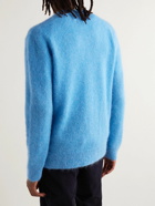 NN07 - Walther Brushed Knitted Sweater - Blue