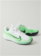 Nike Tennis - NikeCourt Air Zoom Vapor 11 Rubber-Trimmed Mesh Tennis Sneakers - Green