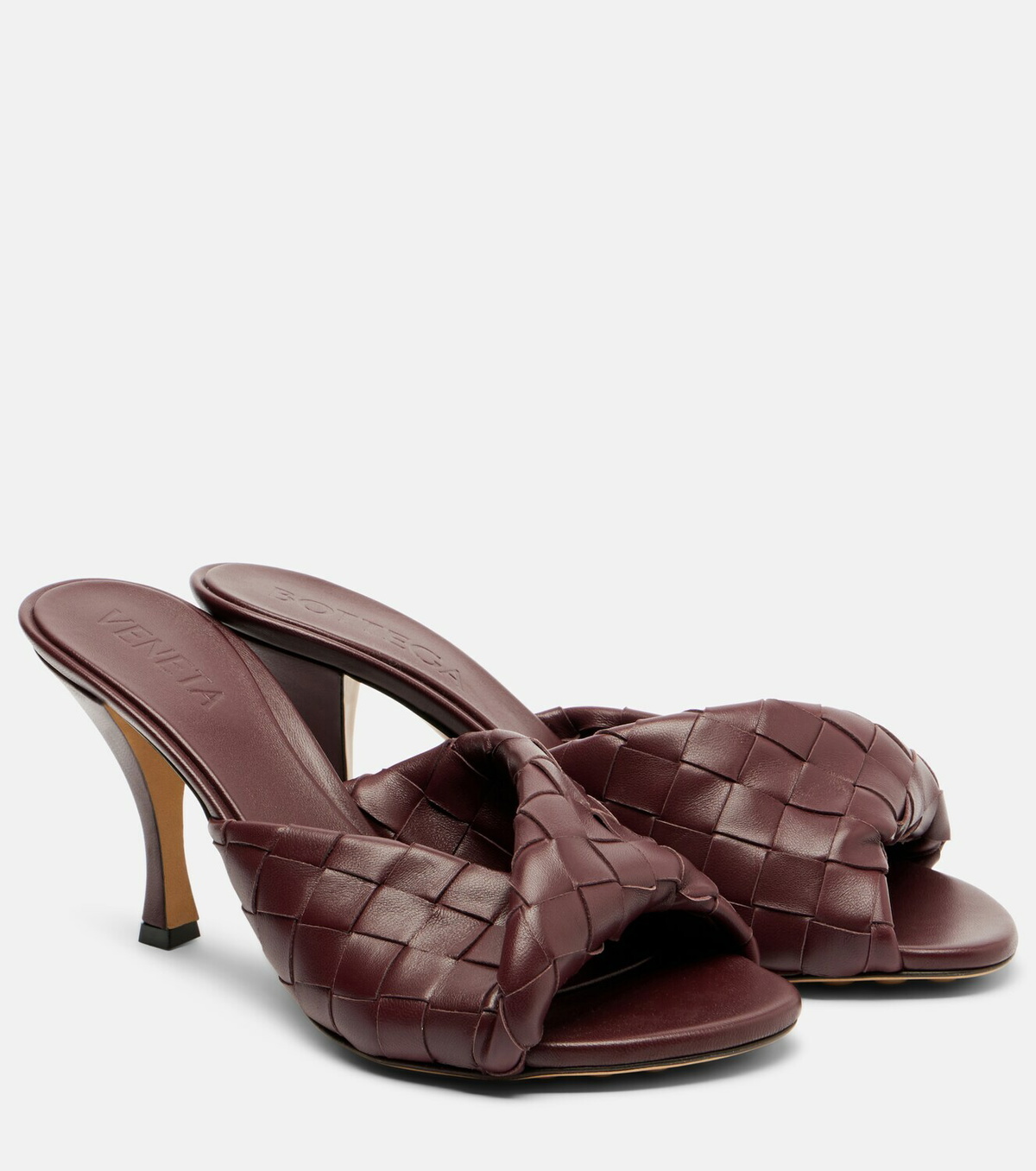 Bottega Veneta Blink 80 Intrecciato leather mules