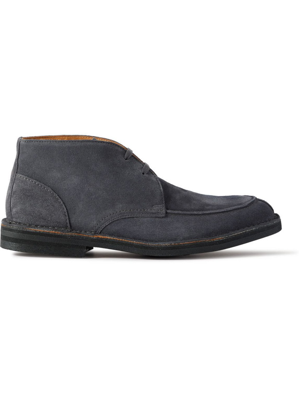 Photo: Mr P. - Andrew Split-Toe Regenerated Suede by evolo® Chukka Boots - Gray