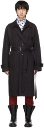 Yuki Hashimoto Black Belted Trench Coat