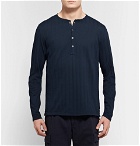 Barena - Tatara Striped Cotton-Piqué Henley T-Shirt - Men - Storm blue