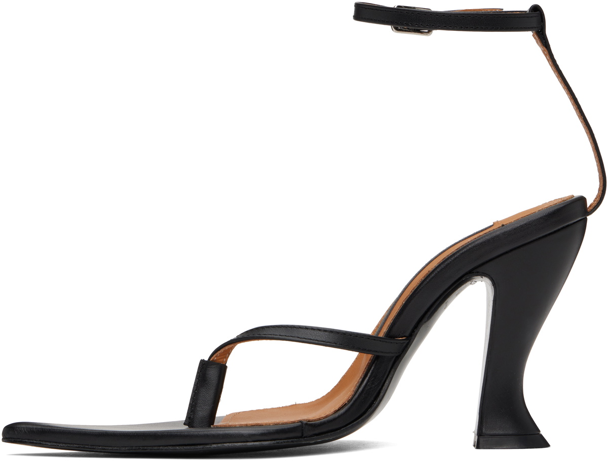 Pushbutton Black Pointy Heels
