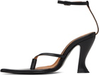 Pushbutton Black Pointy Heels
