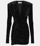 Alexandre Vauthier Gathered velvet minidress