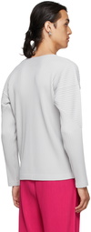 Homme Plissé Issey Miyake Grey Basics Long Sleeve T-Shirt