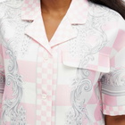 Versace Women's Baroque Printed Shirt in Pastel Pink/White/Silver