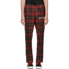 Palm Angels Red Check Sleek Track Trousers