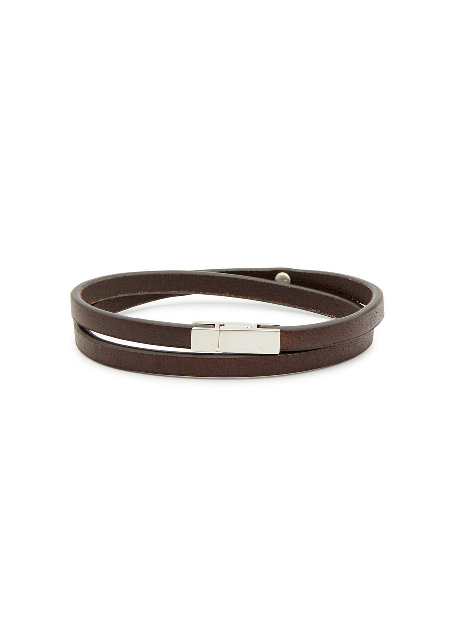 Saint Laurent Leather Bracelet Brown