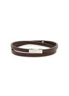 Saint Laurent Leather Bracelet Brown