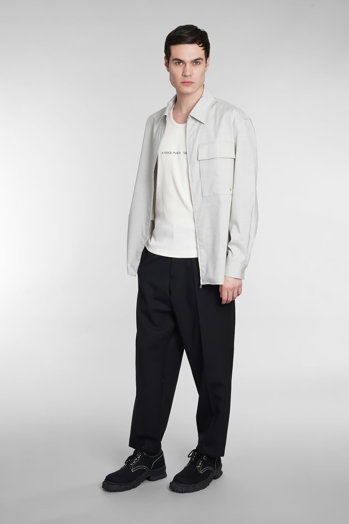 Études Shirt In Grey Wool