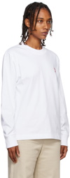 AMI Paris White Ami de Cœur Long Sleeve T-Shirt