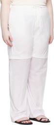 AMOMENTO White Nylon Layered Trousers