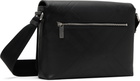 Burberry Black Embossed Check Messenger Bag