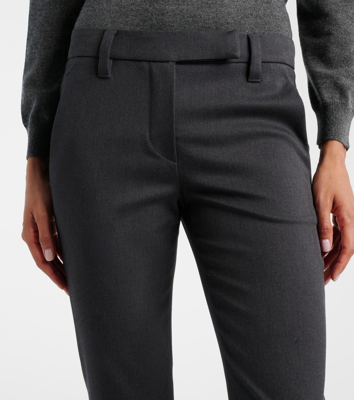 Brunello Cucinelli Cotton-blend slim pants