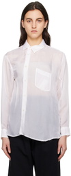 Black Comme des Garçons White Asymmetric Shirt