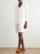 SMR Days - Hiri Straight-Leg Striped Cotton-Voile Drawstring Shorts - White
