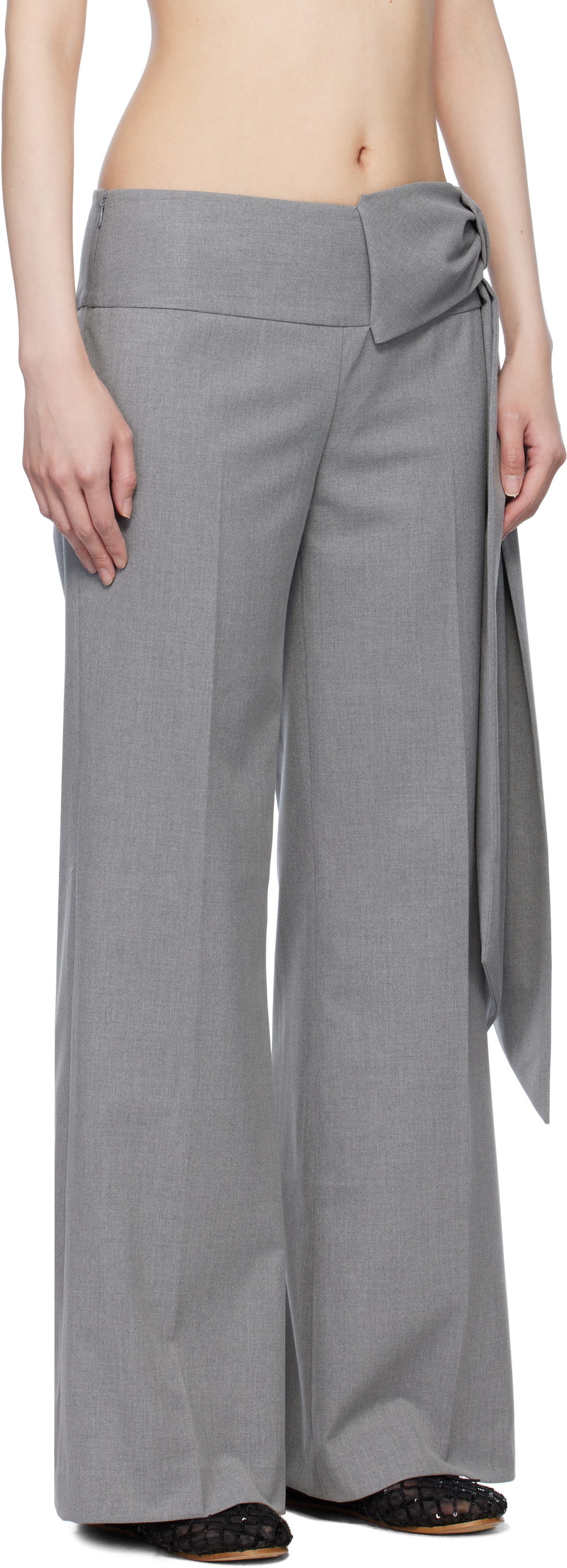 Sandy Liang Gray Suno Trousers