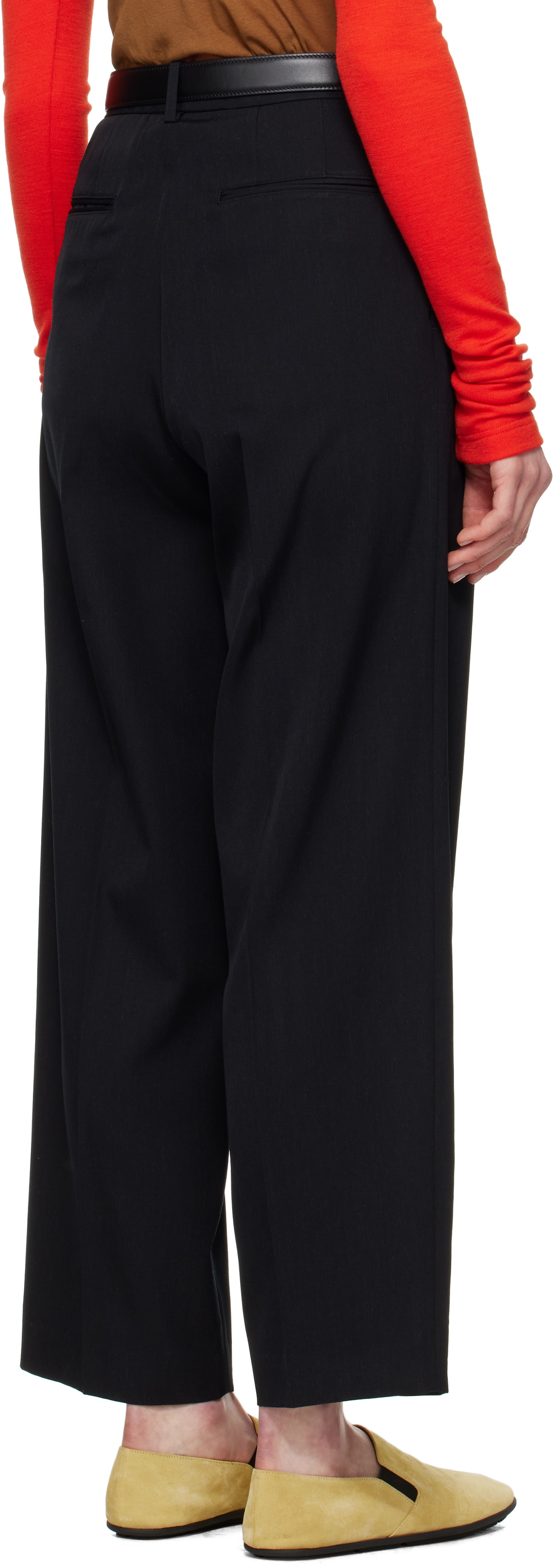 AURALEE Black Light Wool Max Gabardine Trousers