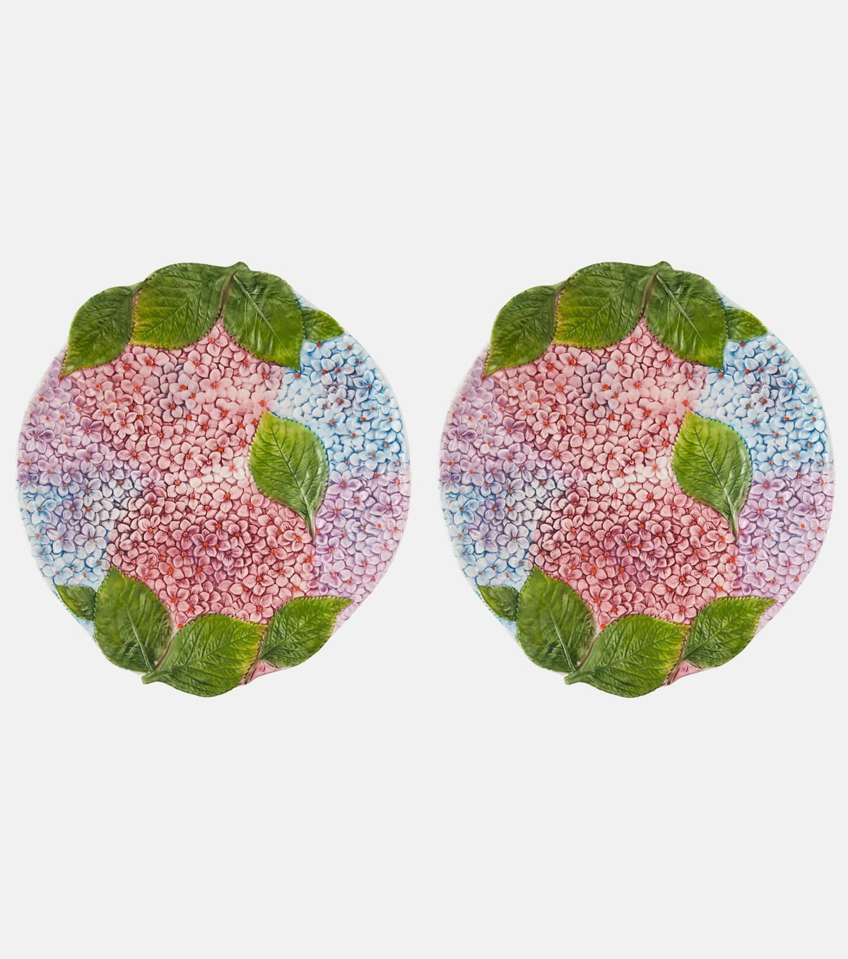 Les-Ottomans Ortensie set of 2 ceramic dinner plates