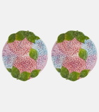 Les-Ottomans Ortensie set of 2 ceramic dinner plates