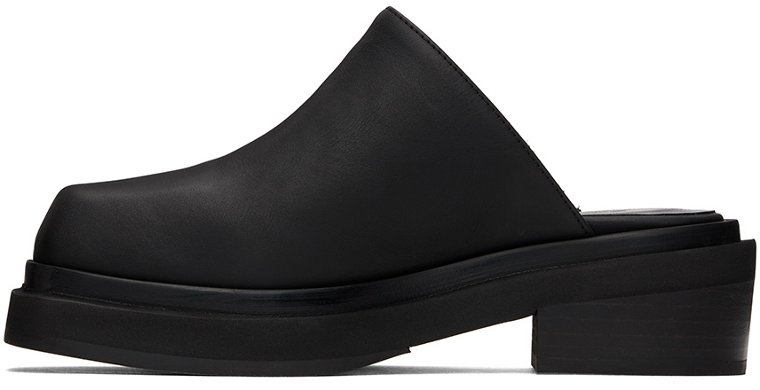 【関税込み】Eckhaus Latta ブラック Frame ミュール ECKHAUS LATTA Black Platform Mules | ssense | REVERSIBLE