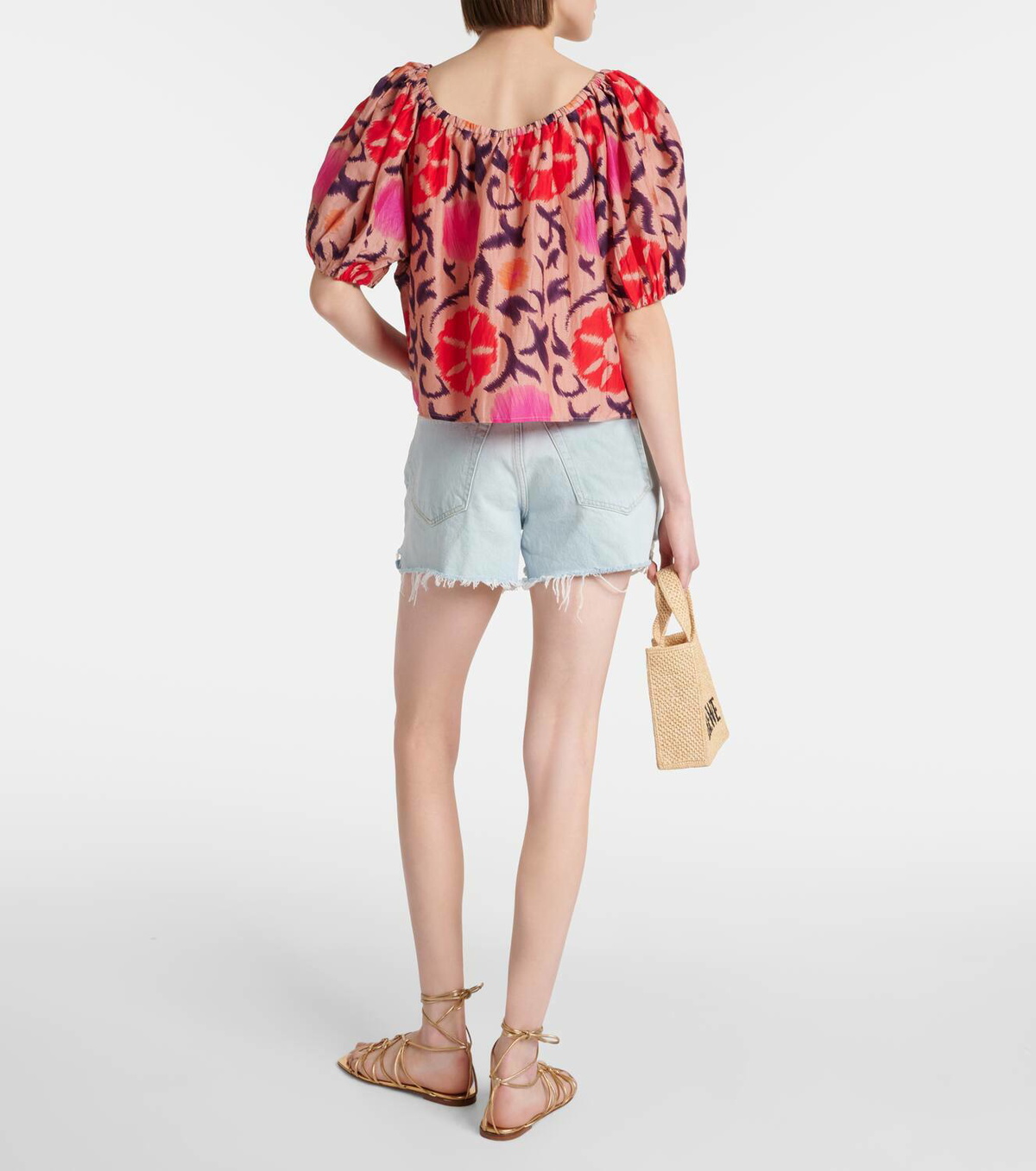 Velvet Edlin printed cotton and silk top
