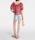 Velvet Edlin printed cotton and silk top