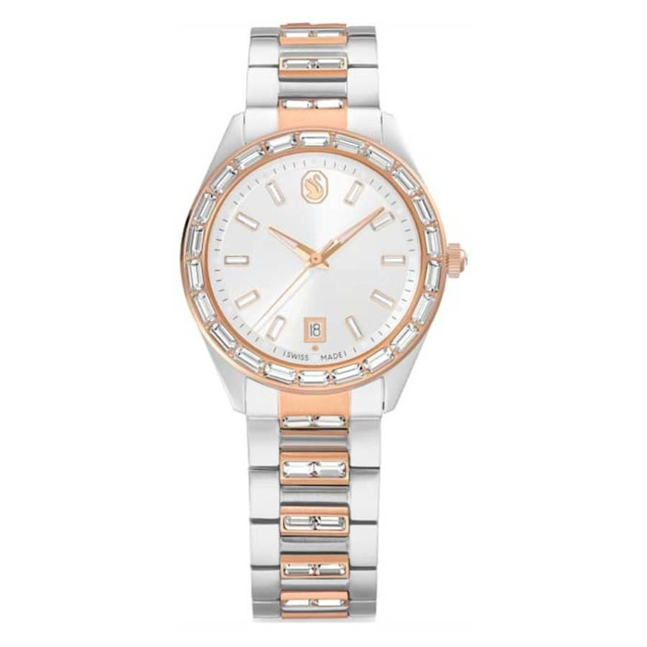 Photo: Swarovski Matrix Quartz Crystal Silver Dial Ladies Watch 5734663