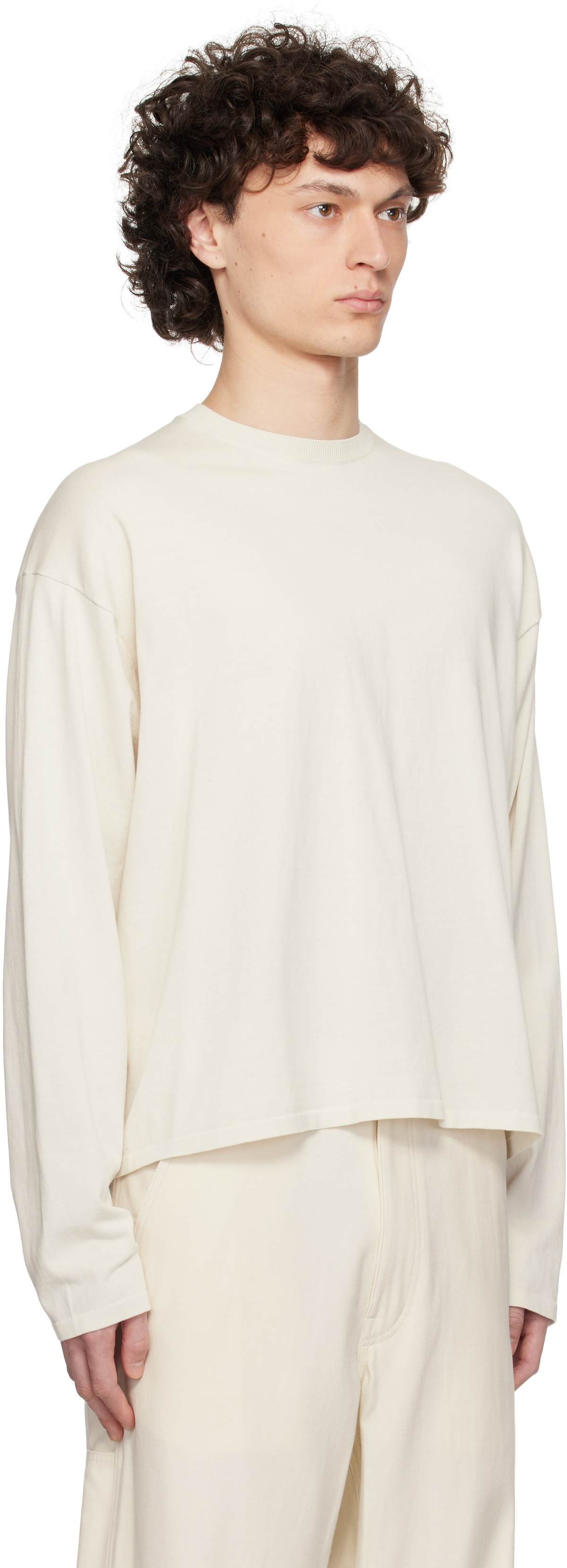 YLÈVE Off-White Gas Singeing Cotton Knit T-shirt