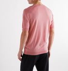 John Smedley - Belden Slim-Fit Merino Wool and Sea Island Cotton-Blend T-Shirt - Pink