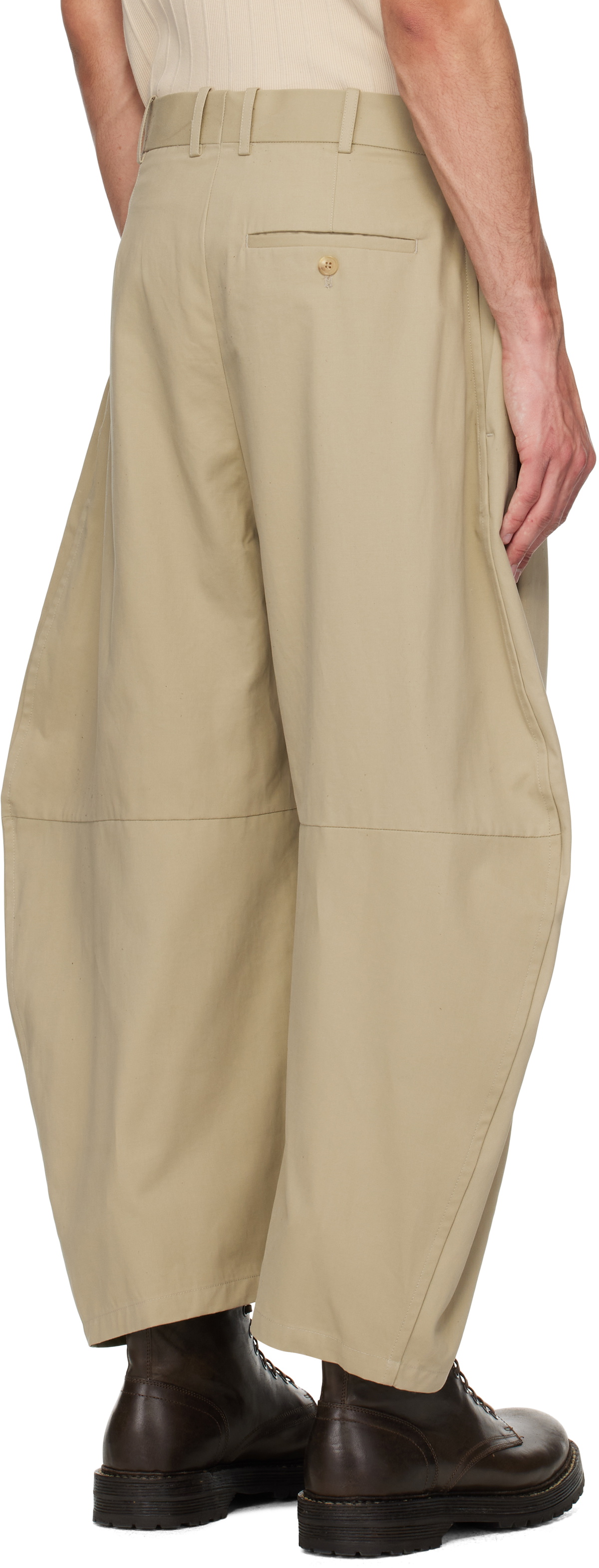 Hed Mayner Khaki Curved Trousers Hed Mayner