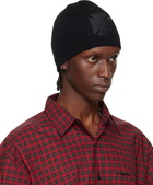 VETEMENTS Black Leather Biker Cross Logo Beanie