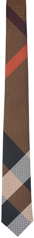 Photo: Burberry Brown Exaggerated Check Tie