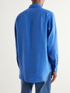 Drake's - Linen Shirt - Blue