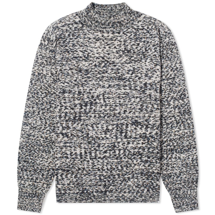 Photo: A.P.C. Men's x JW Anderson Noah Hand Painted Knit in Navy/Multi