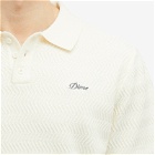 Dime Men's Wave Cable Knit Polo Shirt in Cream