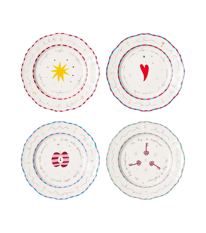 Photo: Bitossi Il Frutto della Passione set of 4 porcelain dinner plates