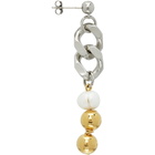 IN GOLD WE TRUST PARIS Silver and Gold Cuban Single Link Earring