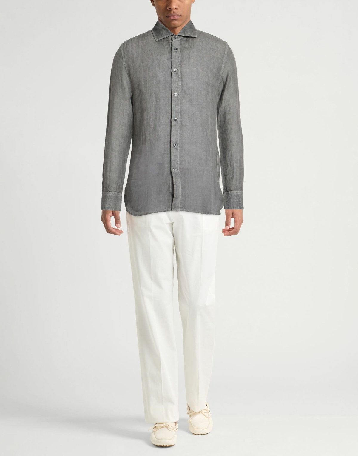 120% Lino Mens Shirt Charcoal