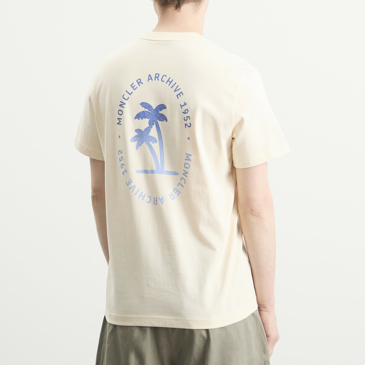 Moncler Men's Palm Logo Pocket T-Shirt in White