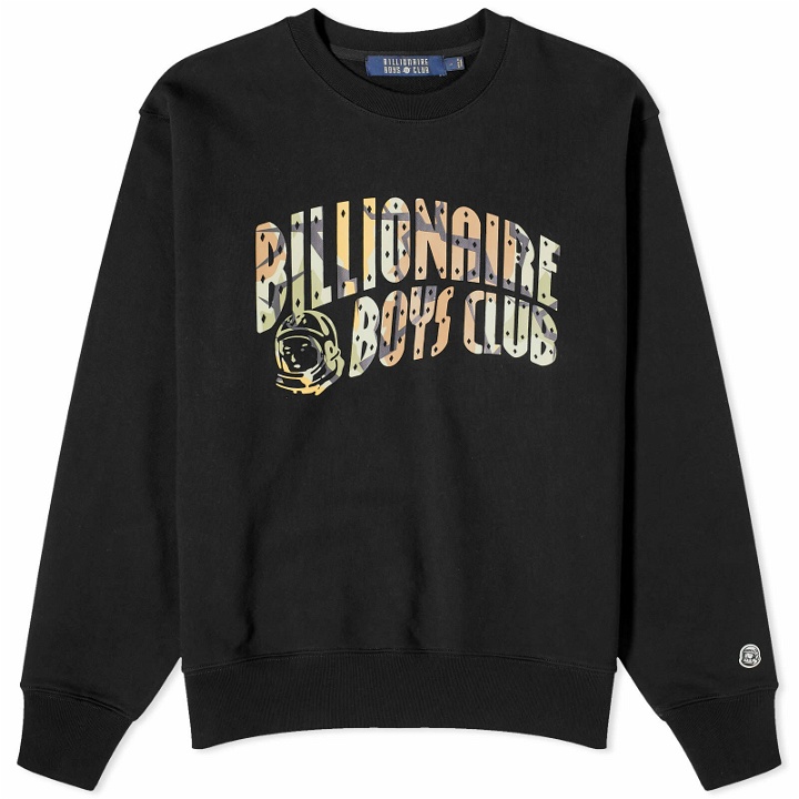 Photo: Billionaire Boys Club Men's Camo Arch Logo Sweatshirt in Black
