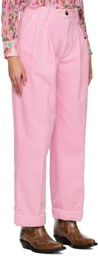 GANNI Pink Pleated Trousers
