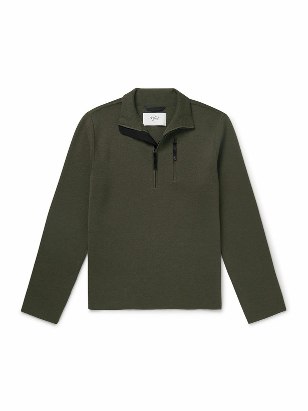 Photo: Aztech Mountain - Matterhorn Shell-Trimmed Wool Half-Zip Sweater - Green
