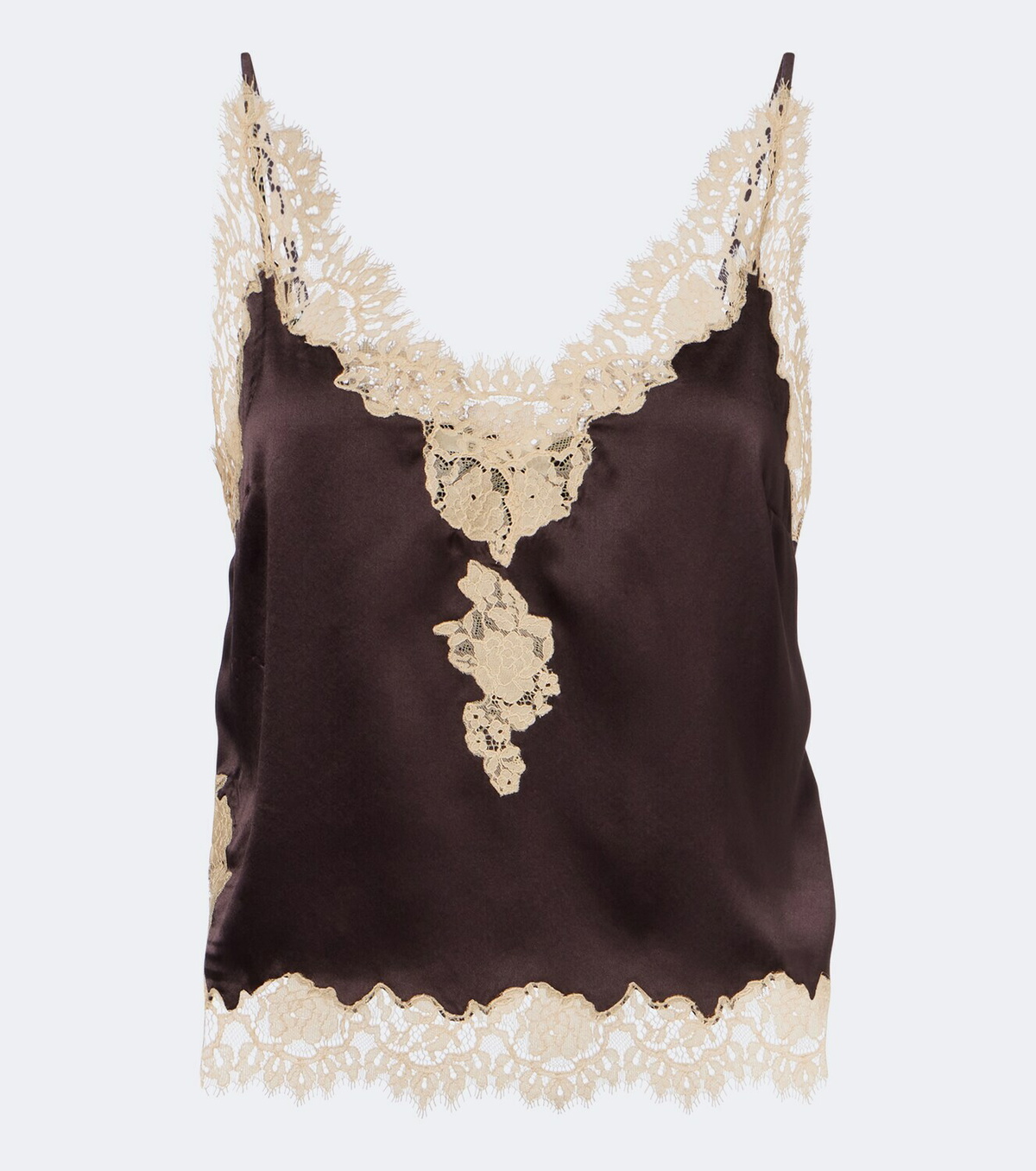 Dôen Kira lace-trimmed silk satin camisole