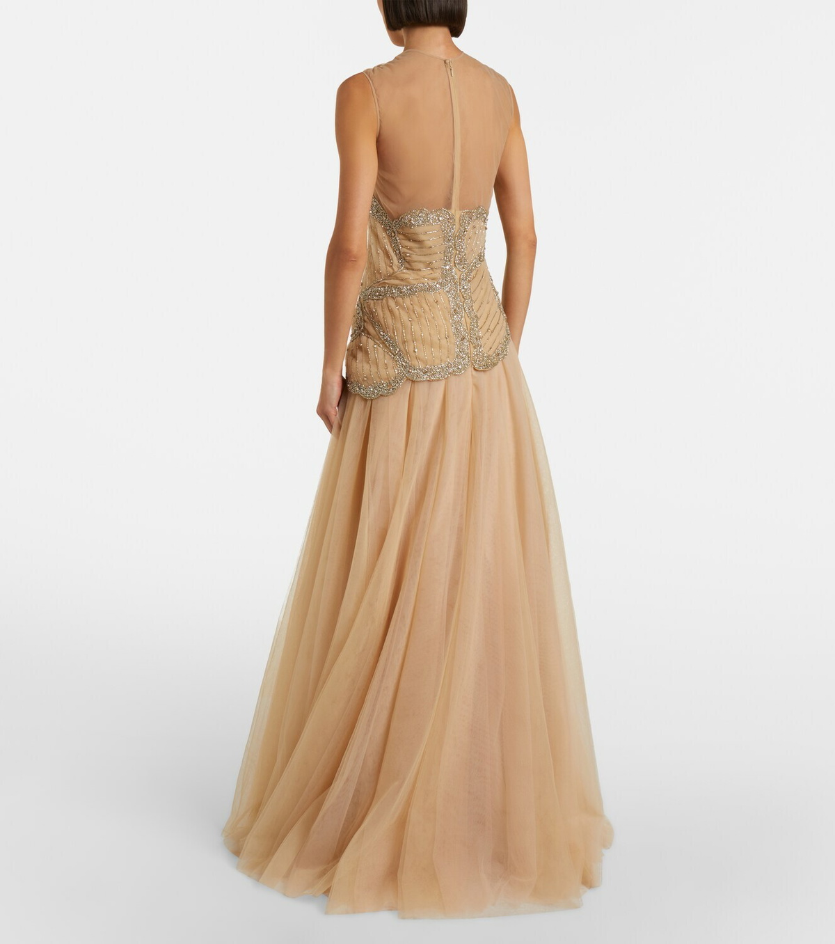Costarellos Arabella embellished tulle gown