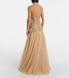 Costarellos Arabella embellished tulle gown