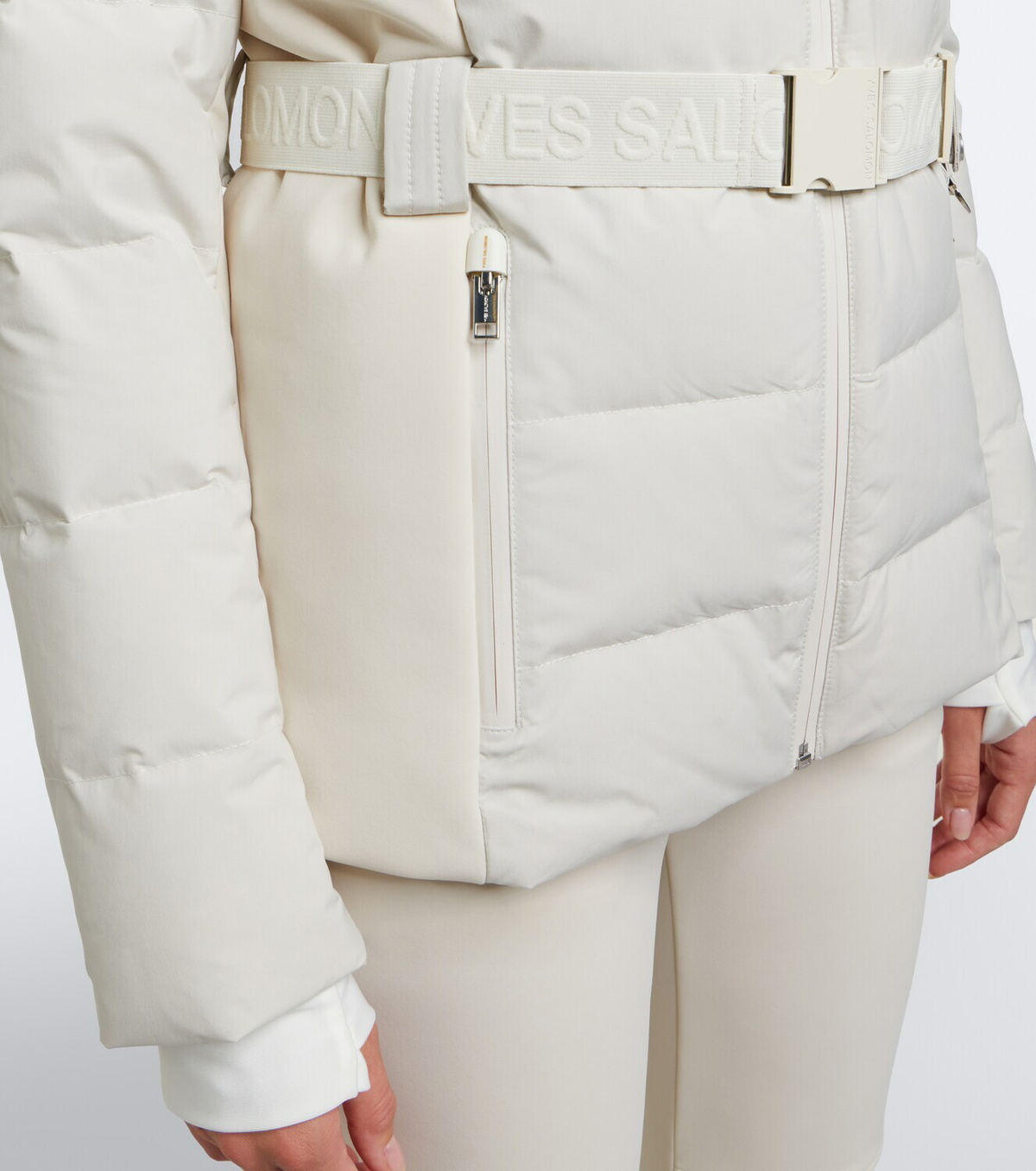 Yves Salomon Belted shearling-trimmed down ski jacket