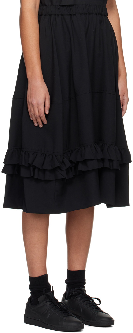 Black Comme des Garçons Black Ruffle Midi Skirt