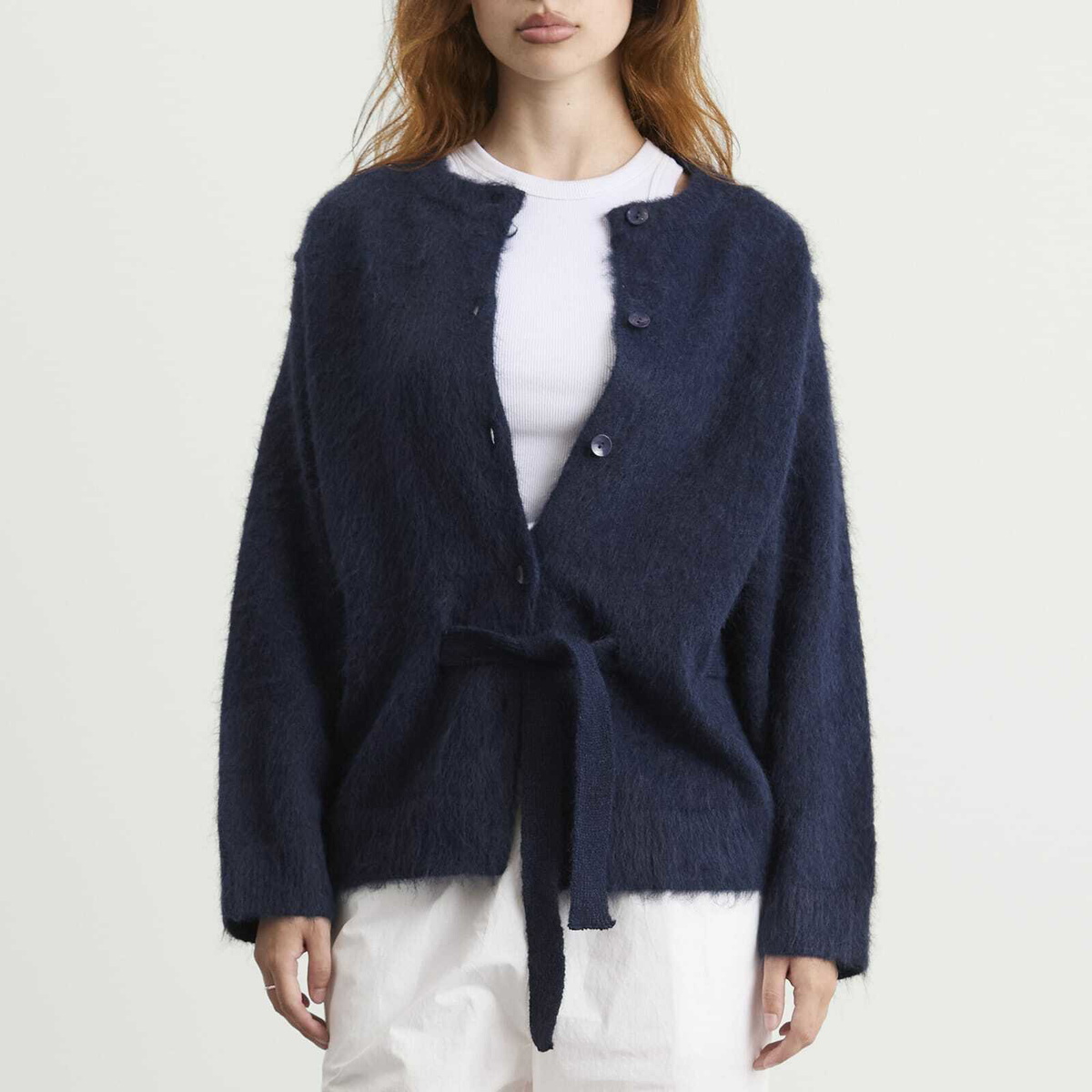 Deiji Studios Women's Belted Cardigan in Navy